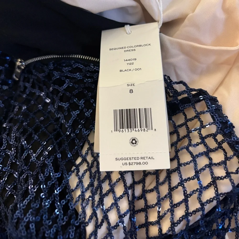 New Tory Burch Sequined ColorBlock Dress